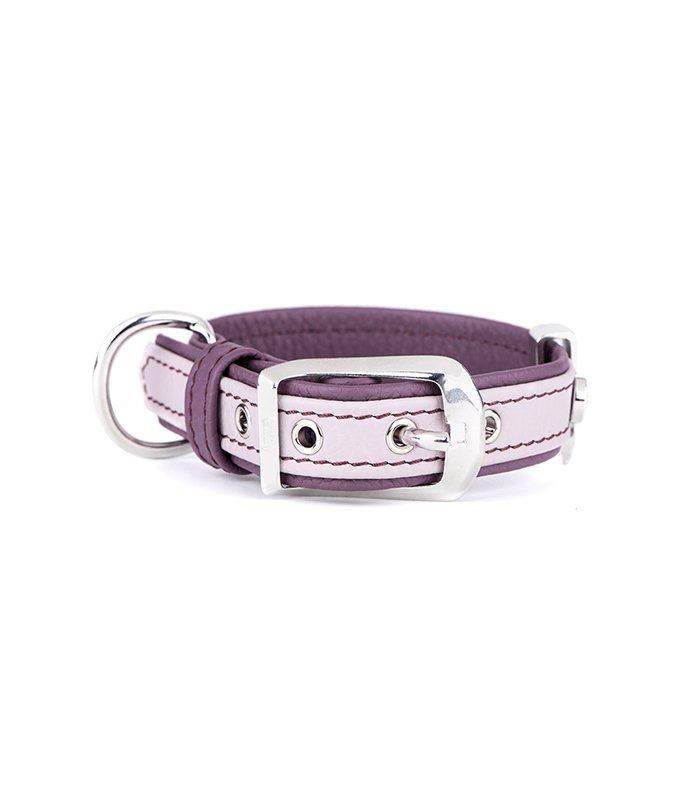Collar Ml Faux Leather Lilac White Bronze